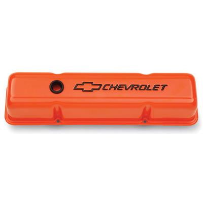 Proform Small Block Chevy (SBC) Valve Covers - Tall w/Baffle - Orange Proform Small Block Chevy (SBC) Valve Covers - Tall w/Baffle - Orange