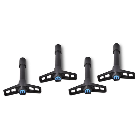 Proform Mopar V/C Wing Nuts Blk Crinkle Blue Emblem
