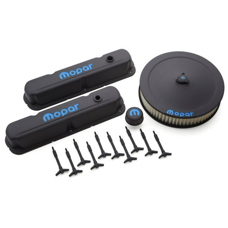 Proform Engine Dress-Up Kit Black Crinkle w/Blue MOPAR Proform Engine Dress-Up Kit Black Crinkle w/Blue MOPAR