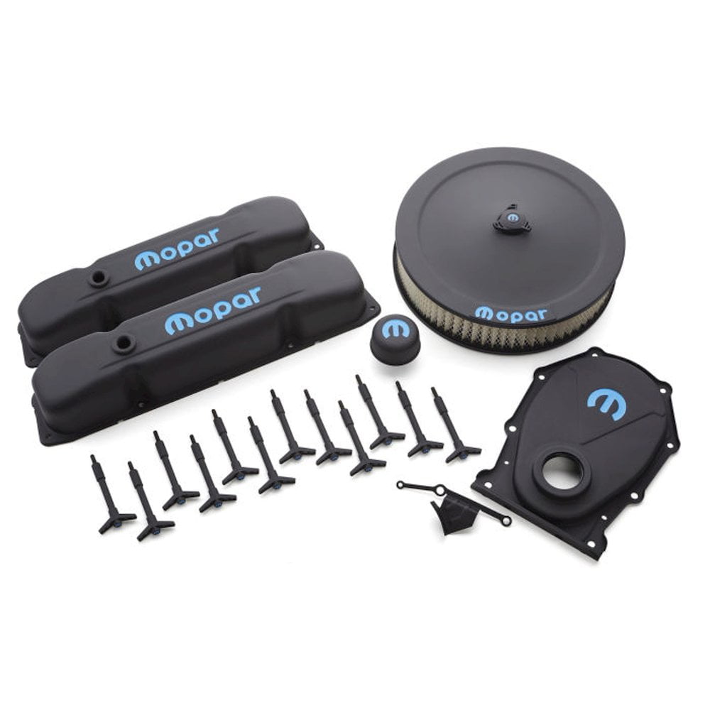 Proform Engine Dress-Up Kit Blac k Crinkle w/Blue MOPAR - Walmart.com