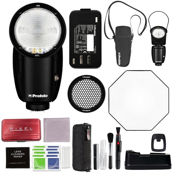 Profoto A10 AIR-TTL Camera Flash Light Compatible for Fujifilm with Softbox-Octa, Clic Grid and Additional Accessories