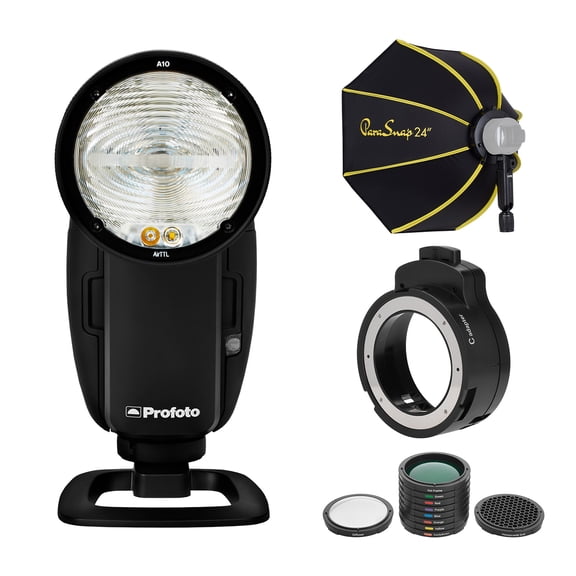 Profoto A10 On Off Camera Flash for Nikon with Glow 24" ParaSnap Softbox