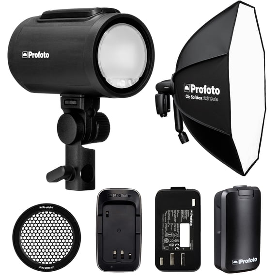 Profoto A2 Monolight Professional Lighting Bundle with Softbox, Battery, and Grid