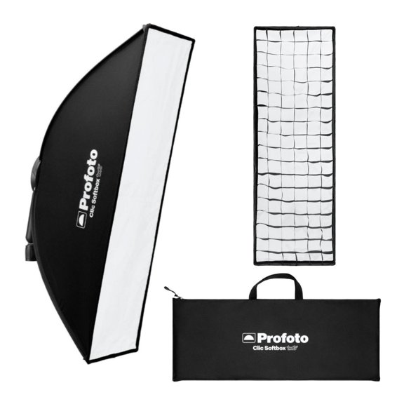 Profoto Clic 1x3-Feet Lightweight Portable Softbox with Integrated Handle and Snap Function Bundle with 1x3 Clic Softgrid (2 Items)