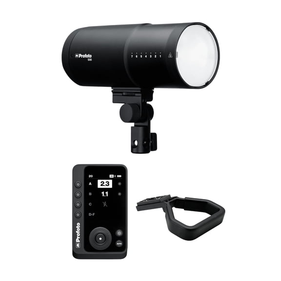 Profoto D30 Mains-Powered 11 F-Stops Flash Range Three Flash Modes Monolight Bundle with Connect Pro for Nikon and OCF Handle (3 Items)