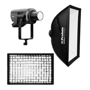 Profoto L600C LED Light Ultra-Wide CCT with Flicker-Free Dimming Bundle with 2x3' Rectangular Heat-Resistant Softbox and Softgrid 3-Items
