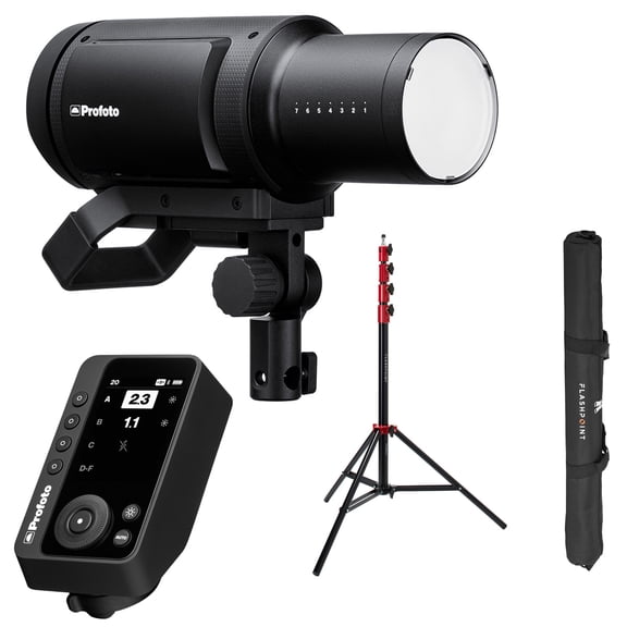 Profoto Pro-B3 750Ws Battery Powered Monolight Bundle with Connect Pro Wireless Transmitter for Nikon and 9.5' Pro Air-Cushioned Stand