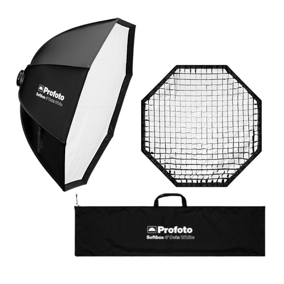 Profoto Softbox 4-Feet Octa Quick Set-Up Light Modifier with Diffuser (White Interior) Bundle with Softgrid 4-Feet Octa (2 Items)