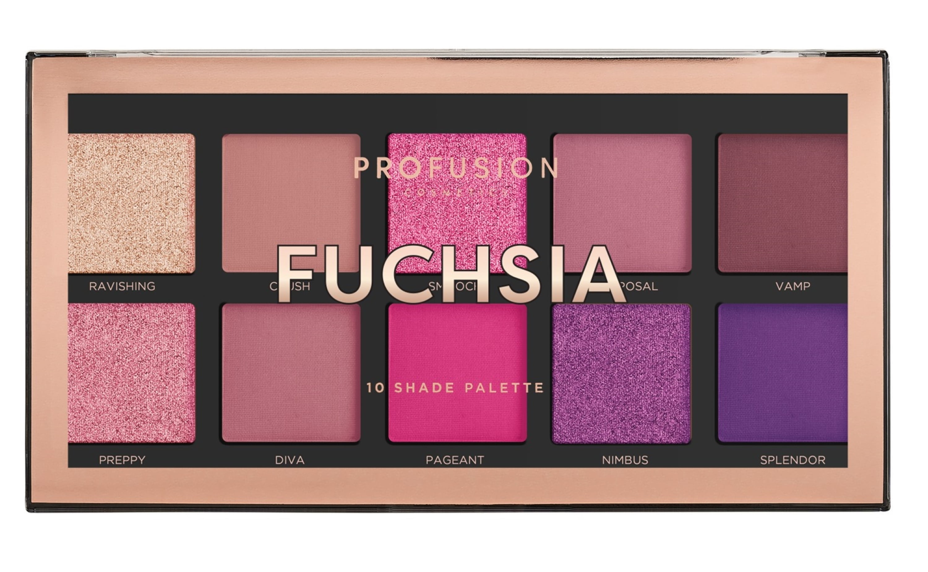 Profusion Cosmetics 10 Shade Eyeshadow Palette - Fuchsia 3.5 oz