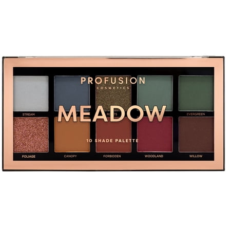 Profusion Cosmetics 10 Shade Eyeshadow Palette - Meadow, 3.5 oz