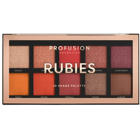 Profusion Cosmetics 10 Shade Eyeshadow Palette - Rubies 3.5 oz