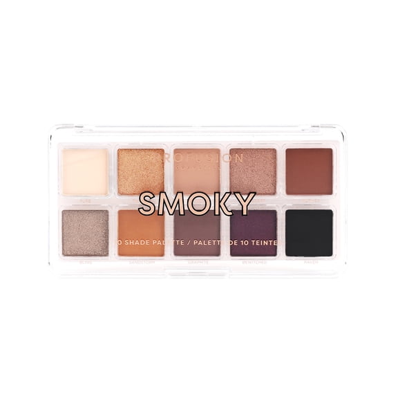 Profusion Cosmetics 10 Color Eyeshadow Palette, Rich Pigmented Multi Finish with Blendable Long-Lasting Formula, Vegan & Cruelty-Free, Smoky