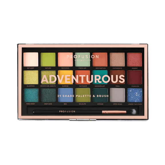 Profusion Cosmetics 21 Shade Eyeshadow Palette - Adventurous