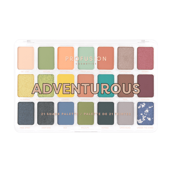 Profusion Cosmetics 21 Shade Eyeshadow Palette - Adventurous
