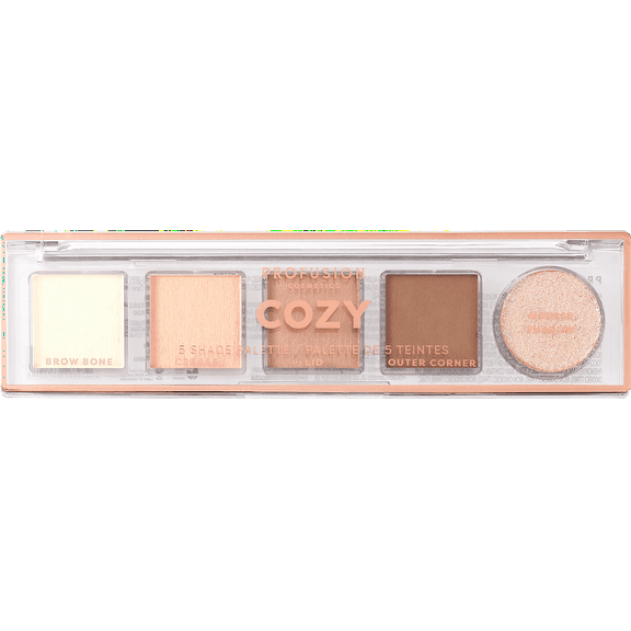 Profusion Cosmetics Cozy 5 Shade Eyeshadow Palette for Bold Smokey Eyes, Nude