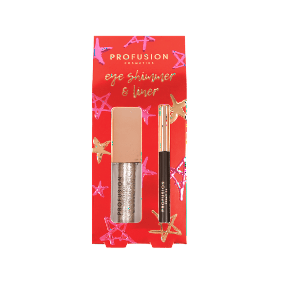 Profusion Cosmetics Crimson 2 PC Eye Shimmer and Liner Set for Radiant Eye Makeup