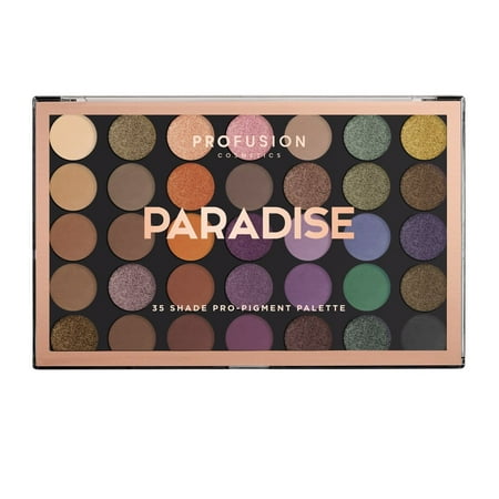 Profusion Cosmetics Paradise 35 Shade Pro Pigment Eyeshadow Palette for Stunning Eye Looks
