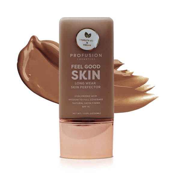 Profusion Cosmetics Lightweight Liquid Foundation for a Flawless and Elegant Radiance, Breathable Makeup that Improves Uneven Skin Tone, Vegan & Cruelty-Free, 30 mL, Deep 3