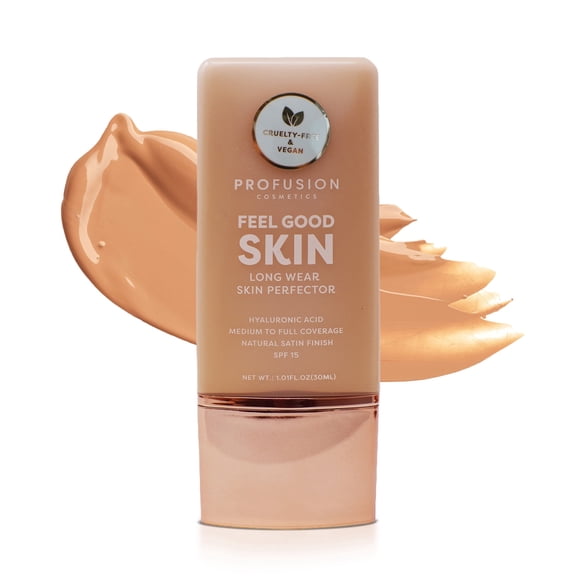 Profusion Cosmetics Lightweight Liquid Foundation for a Flawless and Elegant Radiance, Breathable Makeup that Improves Uneven Skin Tone, Vegan & Cruelty-Free, 30 mL, Medium 5