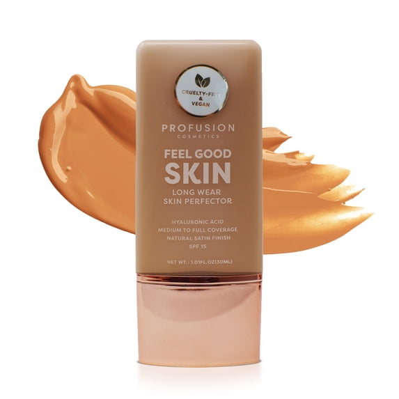 Profusion Cosmetics Lightweight Liquid Foundation for a Flawless and Elegant Radiance, Breathable Makeup that Improves Uneven Skin Tone, Vegan & Cruelty-Free, 30 mL, Tan 5