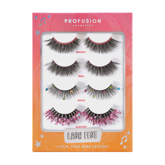 Profusion Cosmetics Festival Lash Fest - 4 Pair Faux Mink Eyelash Set