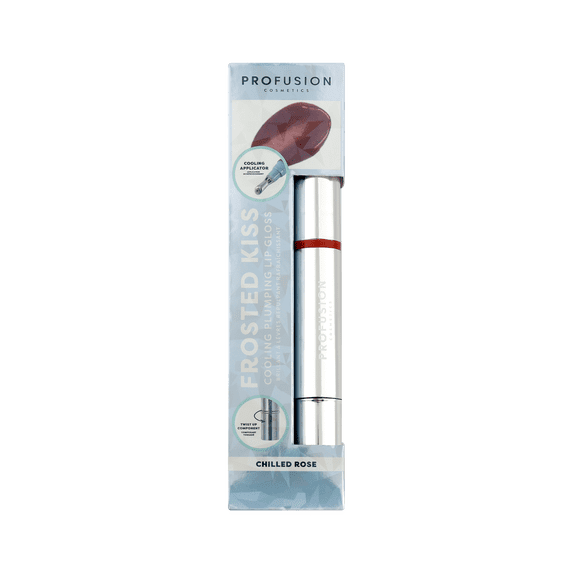 Profusion Cosmetics Frosted Kiss Cooling Plumping Lip Gloss - Chilled rose