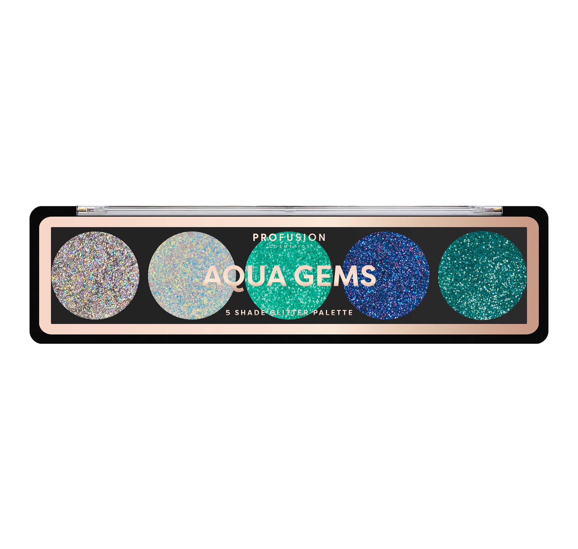 Profusion Cosmetics Glitter Palette, Aqua Gems, 2 oz