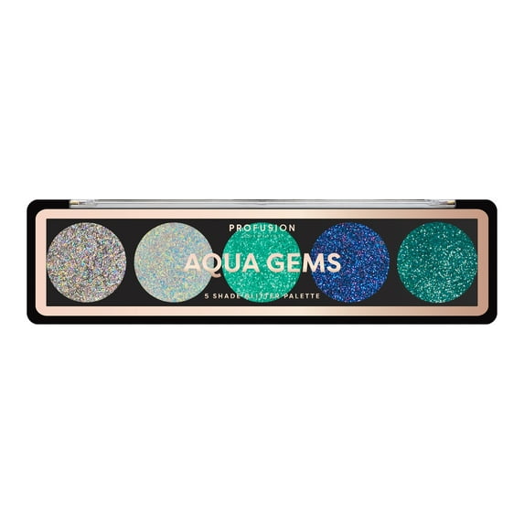 Profusion Cosmetics Glitter Palette, Aqua Gems, 2 oz
