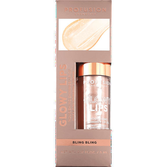 Profusion Cosmetics Glowy Lips Nourishing Shimmer Lip Oil - Bling Bling