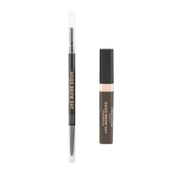 Profusion Cosmetics Good Brow Day 2 PC Kit, Ultra Fine Brow Pencil and Tinted Brow Gel, Soft Black