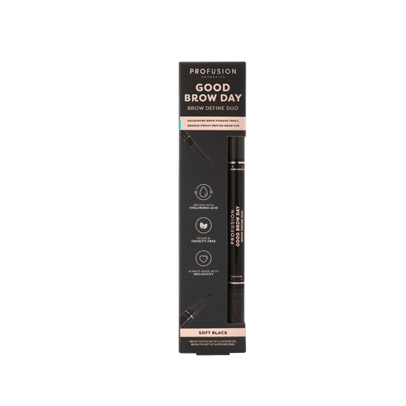 Profusion Cosmetics Good Brow Day - Brow Define Duo - Soft Black