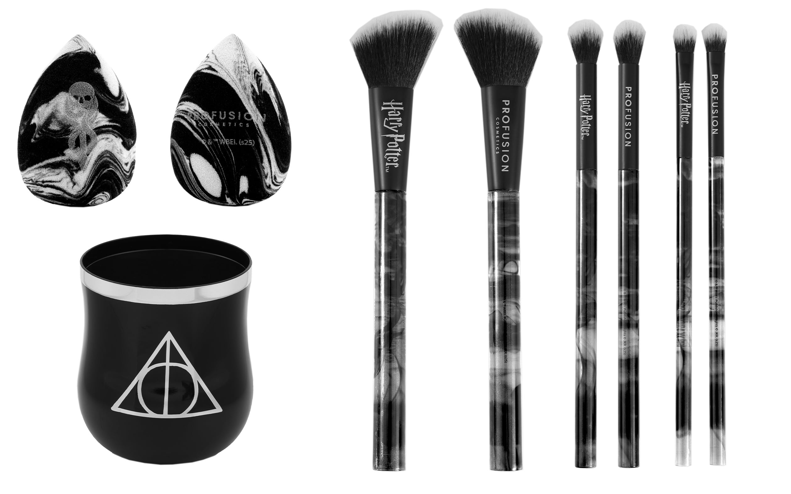 Profusion Cosmetics Harry Potter Deathly Hallows Blend Makeup Brush & Sponge Set - 5 pc