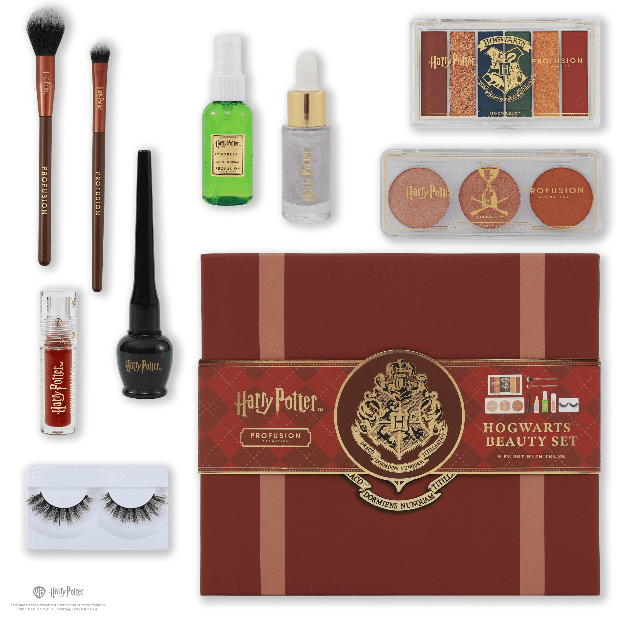 Profusion Cosmetics Harry Potter Holiday - Hogwarts Beauty Set 9 PC Set With Trunk