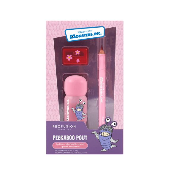 Profusion Cosmetics Monsters Inc - Lip Trio (Boo) - Lip Liner Pencil, Blurring Lip Cream, Pencil Sharpener