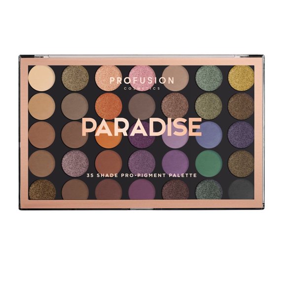 Profusion Cosmetics Paradise 35 Shade Pro Pigment Eyeshadow Palette for Stunning Eye Looks