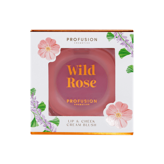 Profusion Cosmetics Petal Perfect Lip & Cheek Cream Blush, Long-Wearing Vegan Multi-Use Makeup with Vitamin E for Buildable Natural Glow, 4 g, Wild Rose