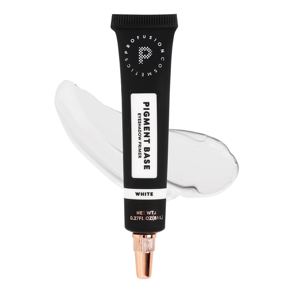 Profusion Cosmetics Pigment Base Eyeshadow Primer, Long-Wearing Cream Formula for Smooth Blending Vibrant Color & Crease-Free Eye Makeup, 0.27 fl oz, White