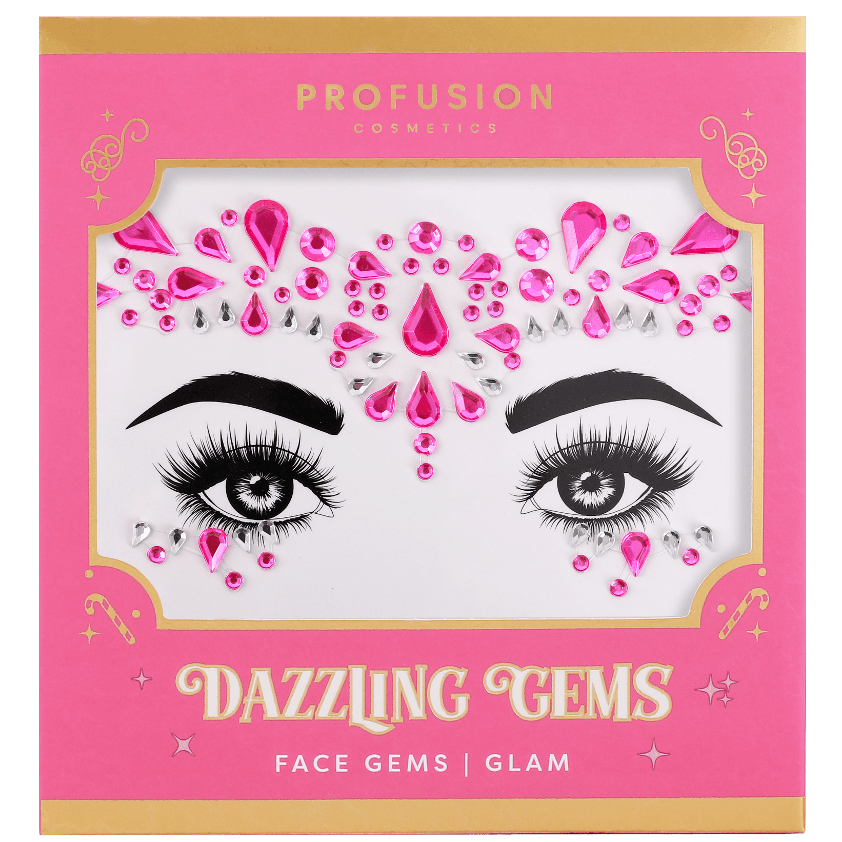 Profusion Cosmetics Pink Dazzling Face and Body Gems - Glam