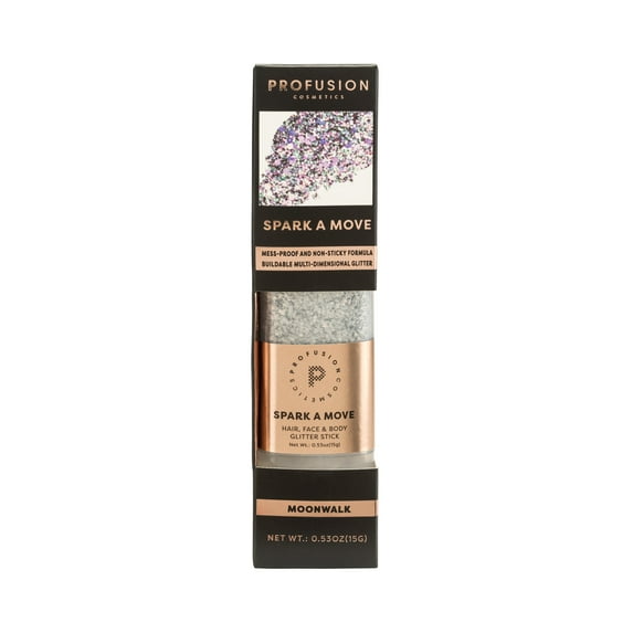 Profusion Cosmetics Spark A Move Hair, Face & Body Glitter Stick, Mess-Proof And Non-Sticky Formula, Moonwalk