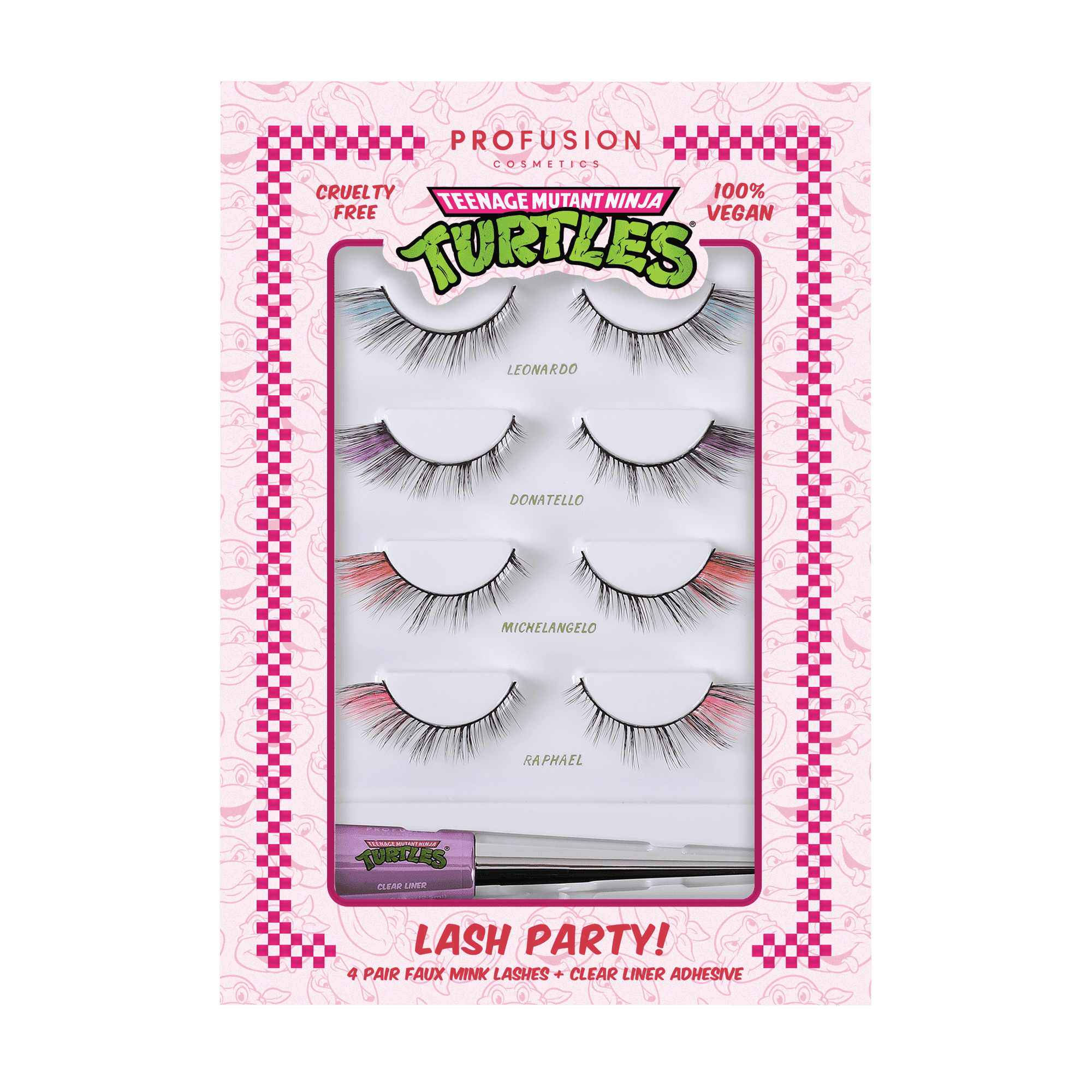 Profusion Cosmetics TMNT 4 Pair Colored Faux Mink Eyelashes with