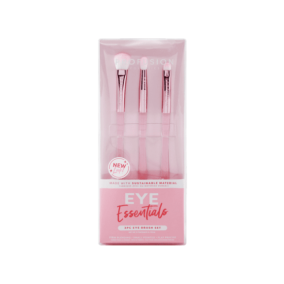Profuson Cosmetics Eye Essentials 3PC Eye Brush Set