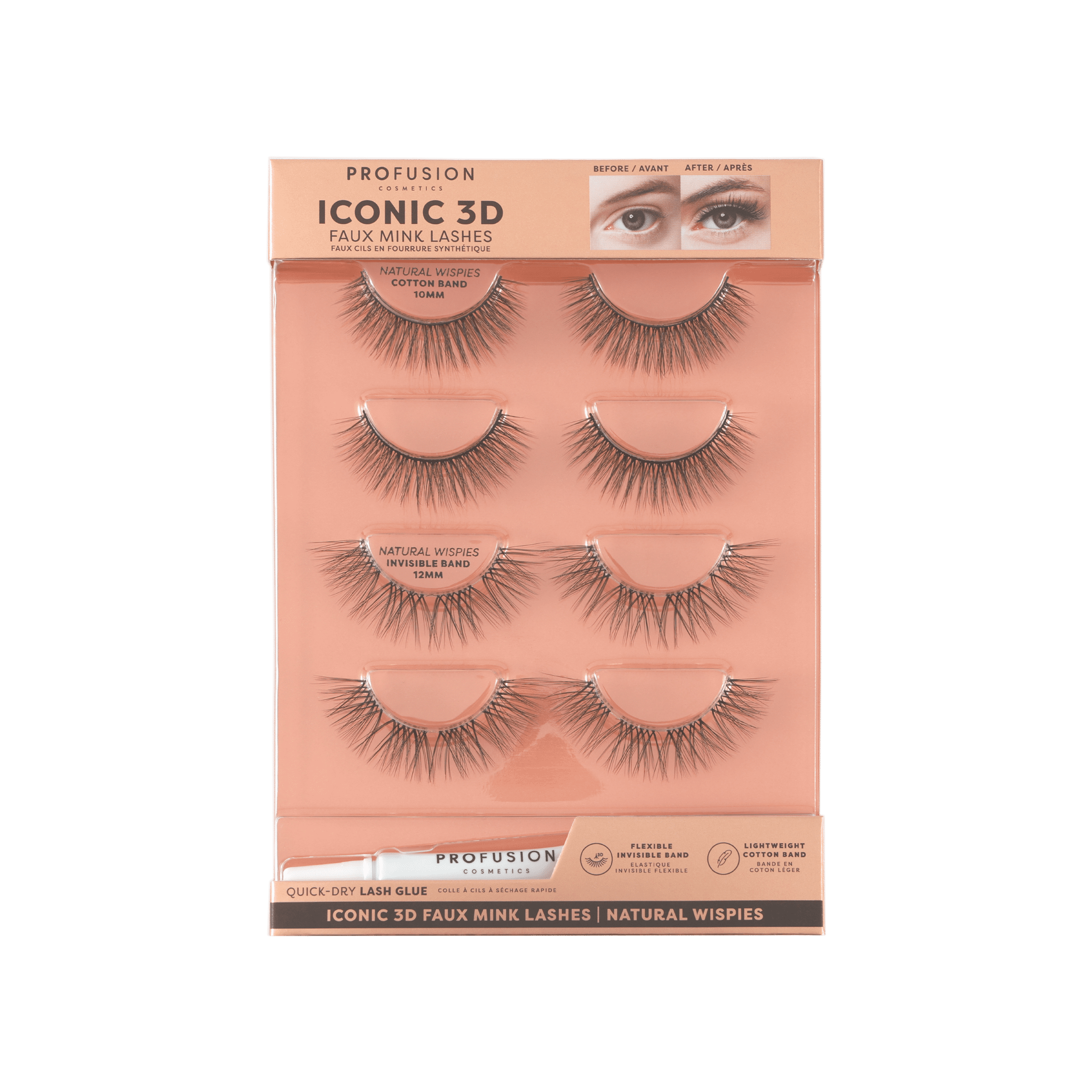 Profuson Cosmetics Iconic 3D Faux Mink Lashes | Natural Wispies​