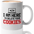 thumbnail image 1 of Progammer Mug White 11oz - Delete Your Cookies - Programmer Debugging Science Coding Geek Nerd HTML Code, 1 of 7