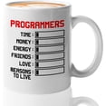 thumbnail image 1 of Progammer Mug White 11oz - Programmers Time Money - Programmer Programming Coding Software Developer, 1 of 7