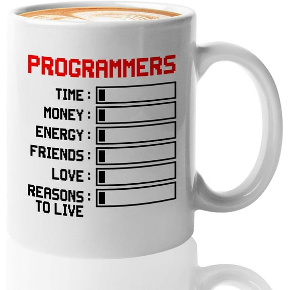 Progammer Mug White 11oz - Programmers Time Money - Programmer Programming Coding Software Developer