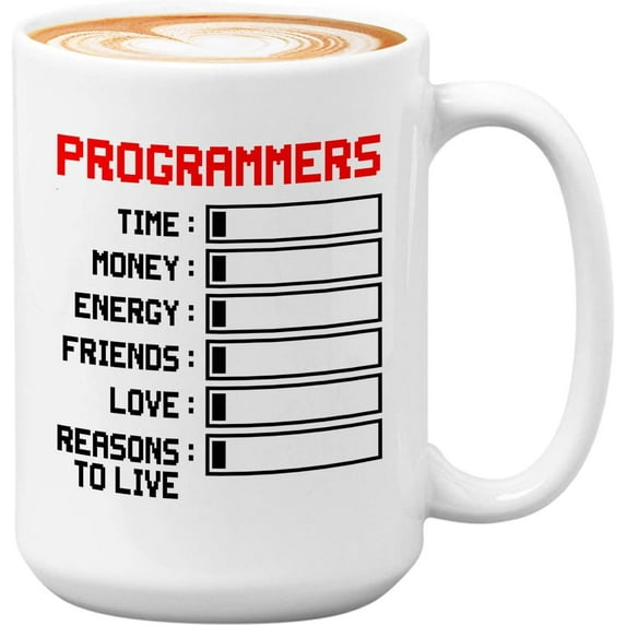 Progammer Mug White 15oz - Programmers Time Money - Programmer Programming Coding Software Developer