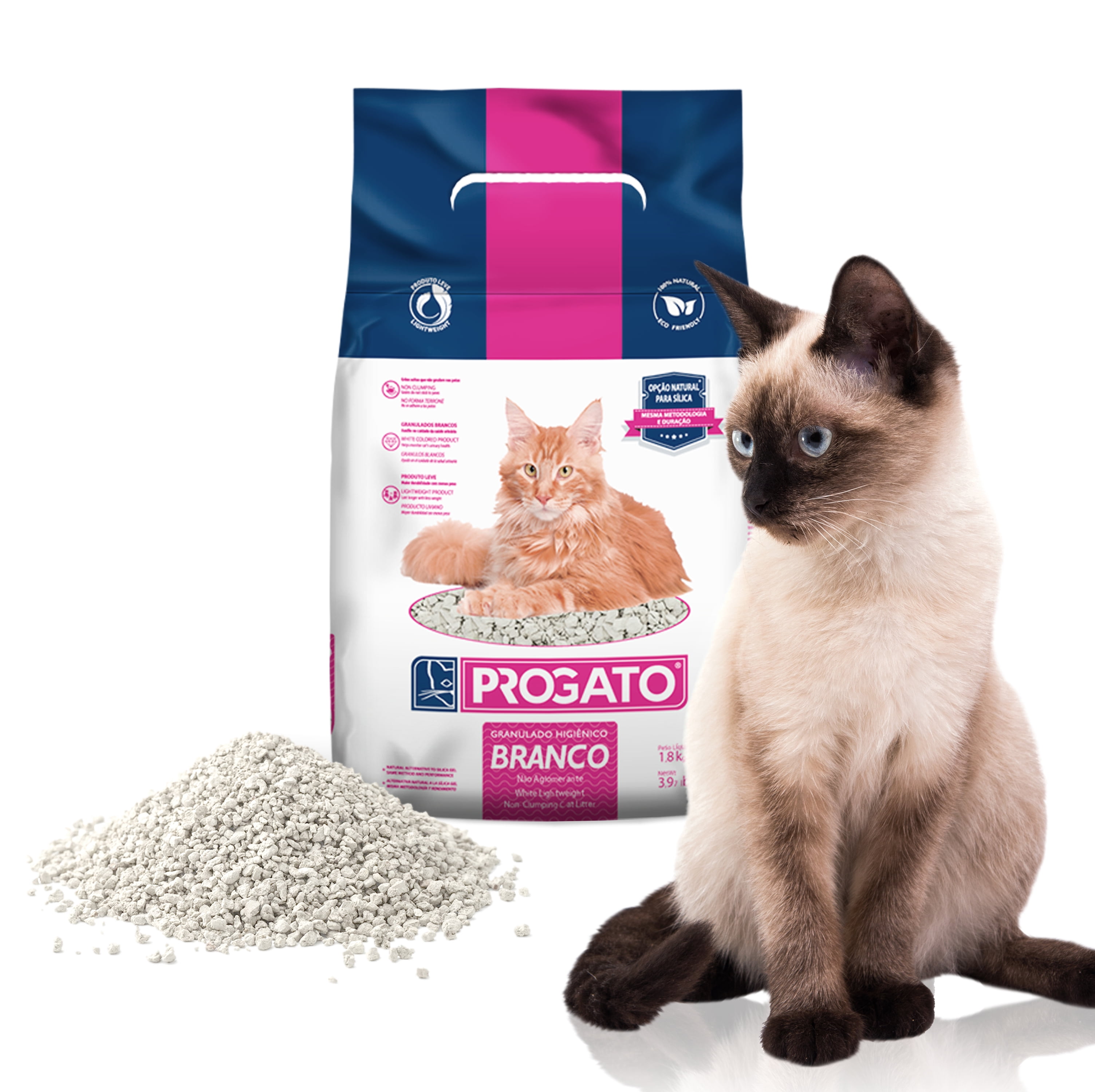 Progato Premium Natural Cat Litter 4 lb Pack of 2 100 Natural Diatomaceous Earth Non Clumping Cat Litter 21 Day Odor Control Lightweight