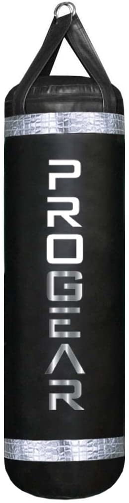 Progear 4FT 80LB MMA Muay Thai Heavy Punching Bag Made in USA Filled(Silver)