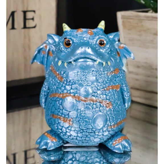Proggle The Fat Little Blue Dragon With Tiny Wings Comical Chibi Small Figurine