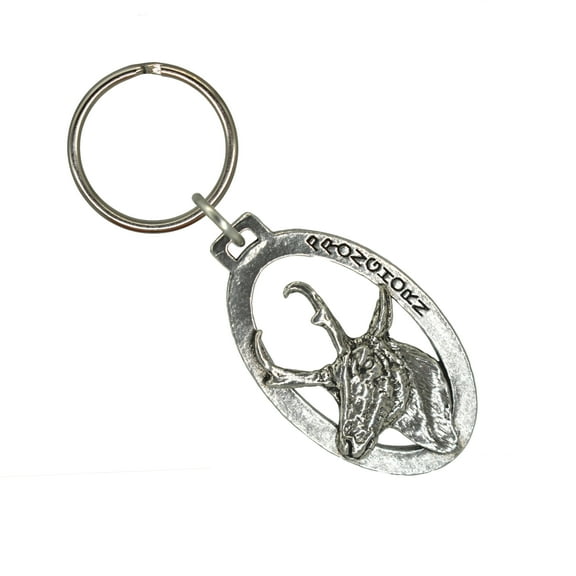 Proghorn Head Keychain, Pronghorn, Outdoorsman, Hunting, M022KC, Key Fob, Key Ring, Keys, Zipper Pull, Luggage Tag, Pewter, Backpack, Over 300 Keychains Designs, Handmade in the USA